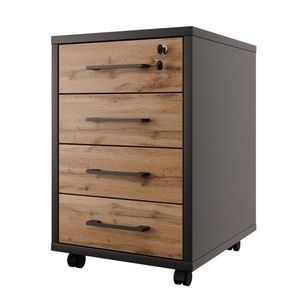 Uzamykatelný kontejner NEJBY GIANNI PREMIUM, antracit/dub wotan obraz