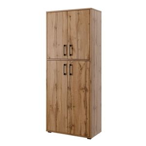 Policová skříň NEJBY GIANNI PREMIUM, korpus: dub wotan, dvířka: dub wotan obraz