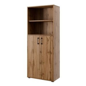 Regál vysoký NEJBY GIANNI PREMIUM s dvířky typ 1, korpus: dub wotan, dvířka: dub wotan obraz