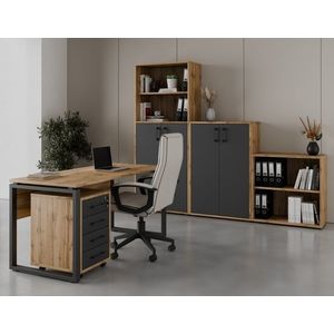 Kancelářská sestava NEJBY GIANNI PREMIUM 4, dub wotan/antracit obraz