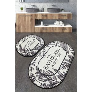 Koupelnová předložka s nápisem BATHROOM, protiskluz, 2ks/bal - II. jakost, POUZE OSOBNÍ ODBĚR obraz