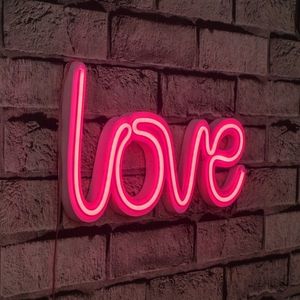 Neonový LED nápis Love - růžová světelná dekorace na zeď - II. jakost, POUZE OSOBNÍ ODBĚR obraz
