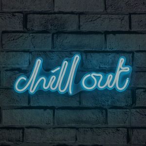 Neonový LED nápis Chill Out - modrá světelná dekorace na zeď - II. jakost, POUZE OSOBNÍ ODBĚR obraz