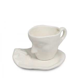 Dekorativní hrnek s podšálkem - TVÁŘE, 15 cm - II. jakost, POUZE OSOBNÍ ODBĚR obraz