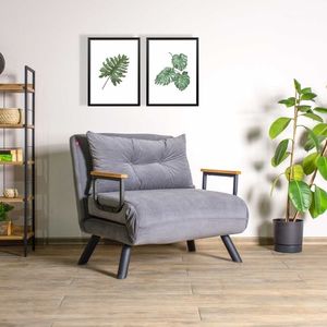 Rozkládací křeslo COMPACT, šedá - II. jakost, POUZE OSOBNÍ ODBĚR obraz
