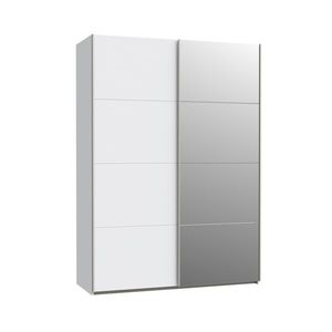 Šatní skříň KEBAN 150 cm se zrcadlem, bílá, 5 let záruka obraz