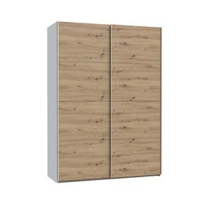 Šatní skříň KEBAN 150 cm, bílá/dub artisan, 5 let záruka obraz