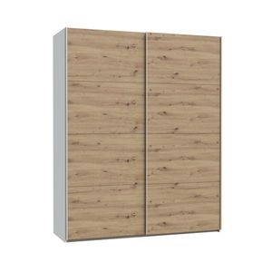 Šatní skříň KEBAN 170 cm, bílá/dub artisan, 5 let záruka obraz