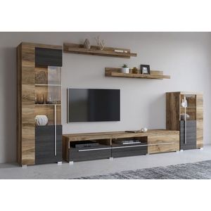 Obývací stěna TYLTA typ 2, ořech satin/touchwood obraz