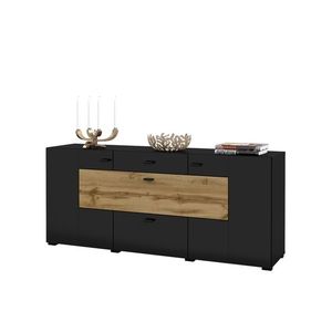 Komoda LIRNA 2D2S1KL, černý onyx/dub wotan obraz