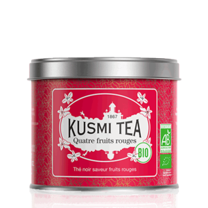 Kusmi Tea Sypaný černý čaj Four Red Fruits Bio, kovová dóza 100 g 21715A1070 obraz