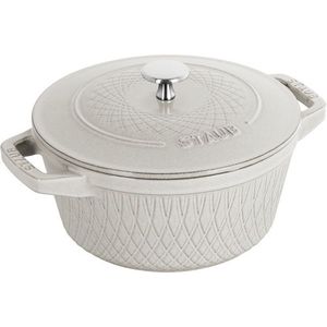 Staub Litinový hrnec s poklicí Cocotte Twist, Ø 24 cm / 4, 0 l, bílý lanýž 1023541 obraz