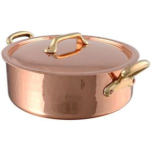 Mauviel Nízký měděný kastrol s bronzovými uchy a poklicí M’Tradition, Ø 36 cm / 12, 7 l 215236 obraz