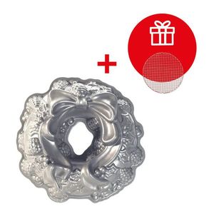 Nordic Ware Forma na bábovku Sváteční věnec, stříbrná, 2, 1 l 85348 obraz