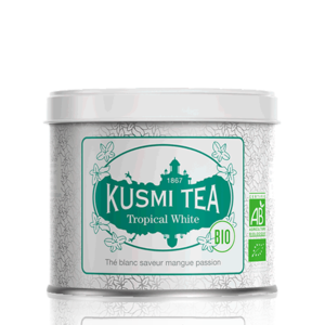 Kusmi Tea Sypaný bílý čaj Tropical White Bio, kovová dóza 90 g 21637A1070 obraz
