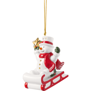 Villeroy & Boch Závěsná porcelánová ozdoba Christmas Classics 2025, Sněhulák, 8, 7 cm 14-8675-4351 obraz
