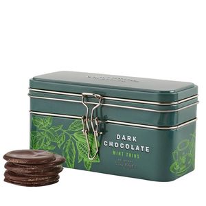 Cartwright & Butler Tenká čokoládová kolečka tmavé čokolády s mátou, kovová dóza, 150 g 5263 obraz