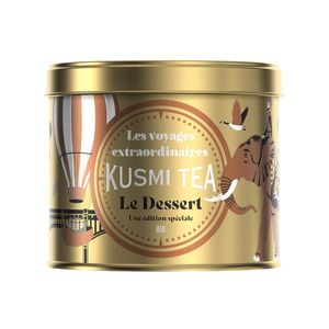 Kusmi Tea Sypaný Vánoční zelený čaj Le Dessert Bio, kovová dóza 90 g 21314A1070 obraz