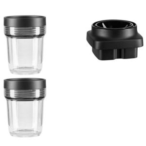 KitchenAid Mixovací nádoba s víkem k mixérům K400 a K150, 200 ml, sada 3 ks 5KSB2040BBB obraz