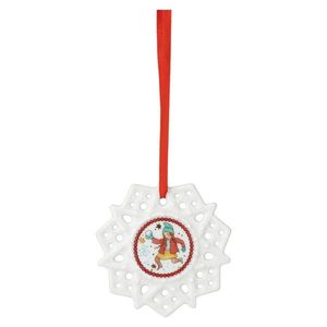 Rosenthal Porcelánová ozdoba Vločka, motiv Dívka s copánky, Vánoční radovánky, Ø 8 cm 02248-727506-27618 obraz