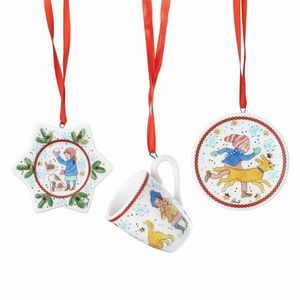 Rosenthal Vánoční set 3 porcelánové mini ozdoby, Vánoční radovánky, 6 cm 02485-727496-28673 obraz