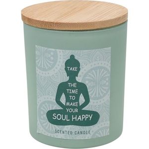 Vonná svíčka Soul Happy, vůně luční vánek, 7 x 8, 5 cm, 300 g, barva zelená obraz