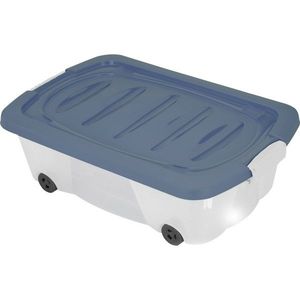Úložný box pod postel s kolečky 60 × 38 × 17, 5 cm, modrá obraz