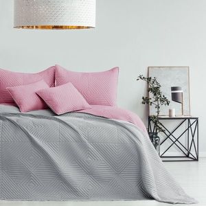 AmeliaHome Přehoz na postel Softa palepink - pearlsilver, 220 x 240 cm obraz