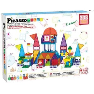 PicassoTiles magnetická stavebnice 333 ks stavební bloky set obraz