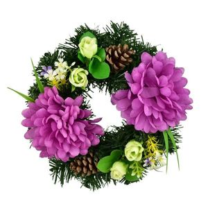 Dušičkový věneček Fialové chryzantémy, 20 cm obraz