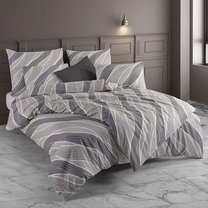 BedTex Bavlněné povlečení Talia šedá, 140 x 200 cm, 70 x 90 cm, 140 x 200 cm, 70 x 90 cm obraz