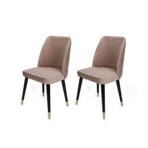 Sada jídelních židlí Hugo Beige and Black, 2 ks obraz