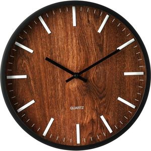 Nástěnné hodiny Leeds, 30 cm, dřevěný vzhled obraz