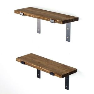 Polička Lam005 Black and Walnut obraz