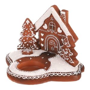 Svícen Perníkový domeček, polyresin, 11 cm obraz