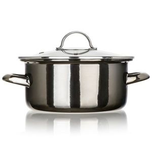 Banquet Hrnec smaltovaný METALLIC Black 20 cm, 2 l, s poklicí, 20 cm obraz