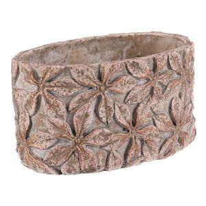 Betonový obal na květináč Flower, ovál, 13 x 21 x 12 cm, 21 cm obraz