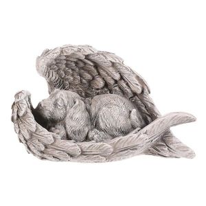 Pietní dekorace Pes v křídlech, polyresin, šedá, 13 x 7 x 8 cm obraz