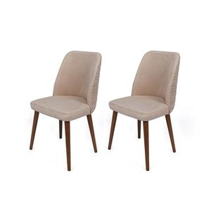 Sada jídelních židlí Tutku Cream and Walnut, 2 ks obraz