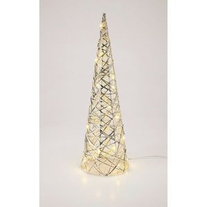 Vánoční svítící kužel Silver, 60 x 16 cm, 30 micro LED, na baterie obraz