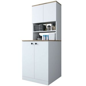 Skříň nad pračku Kira White and Walnut obraz