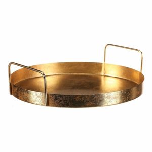 Kovový tác s uchy pr. 25 cm, kulatý, zlatá obraz
