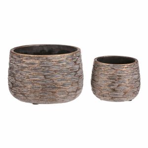 Sada betonových obalů Rýha, 2 ks, šedá, v. 12 cm obraz