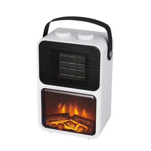 Elektrický krb - imitace plamene - bílý, 13, 5 x 21 x 36 cm, 600/1200W obraz