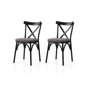 Sada jídelních židlí Ekol Grey and Black, 2 ks obraz