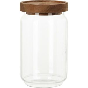Skleněná dóza s akáciovým víčkem 700 ml, 0, 7 l obraz