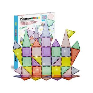 PicassoTiles stavebnice 48 dílků Magnetické bloky, Glitrované obraz