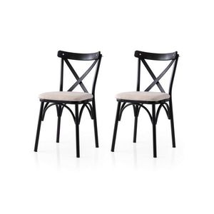 Sada jídelních židlí Ekol Cream and Black, 2 ks obraz