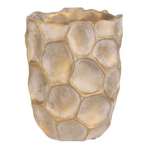 Betonový obal na květiny Plástev, vel. M, š. 16 cm, béžovo-zlatý obraz