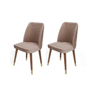Sada jídelních židlí Hugo Beige and Walnut, 2 ks obraz